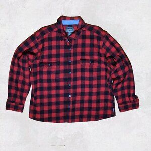 Share Vintage Woolrich Flannel Shirt Jacket Men XXL Red Black Buffalo Plaid Wool